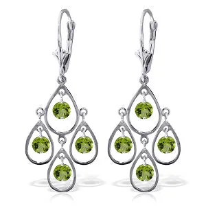 2.4 Carat 14K Solid White Gold Solace Peridot Earrings