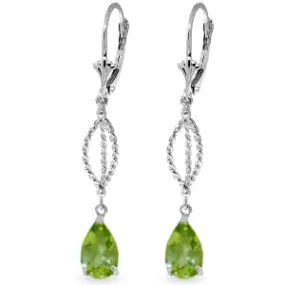 3 Carat 14K Solid White Gold Accolades Peridot Earrings