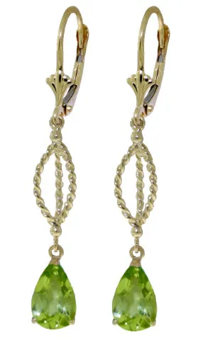 3 Carat 14K Solid White Gold Accolades Peridot Earrings