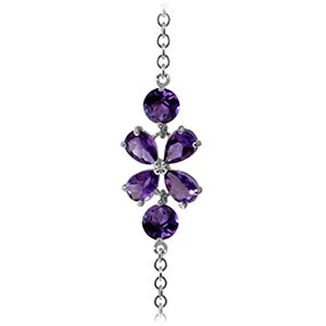 3.15 Carat 14K Solid White Gold Bracelet Natural Amethyst