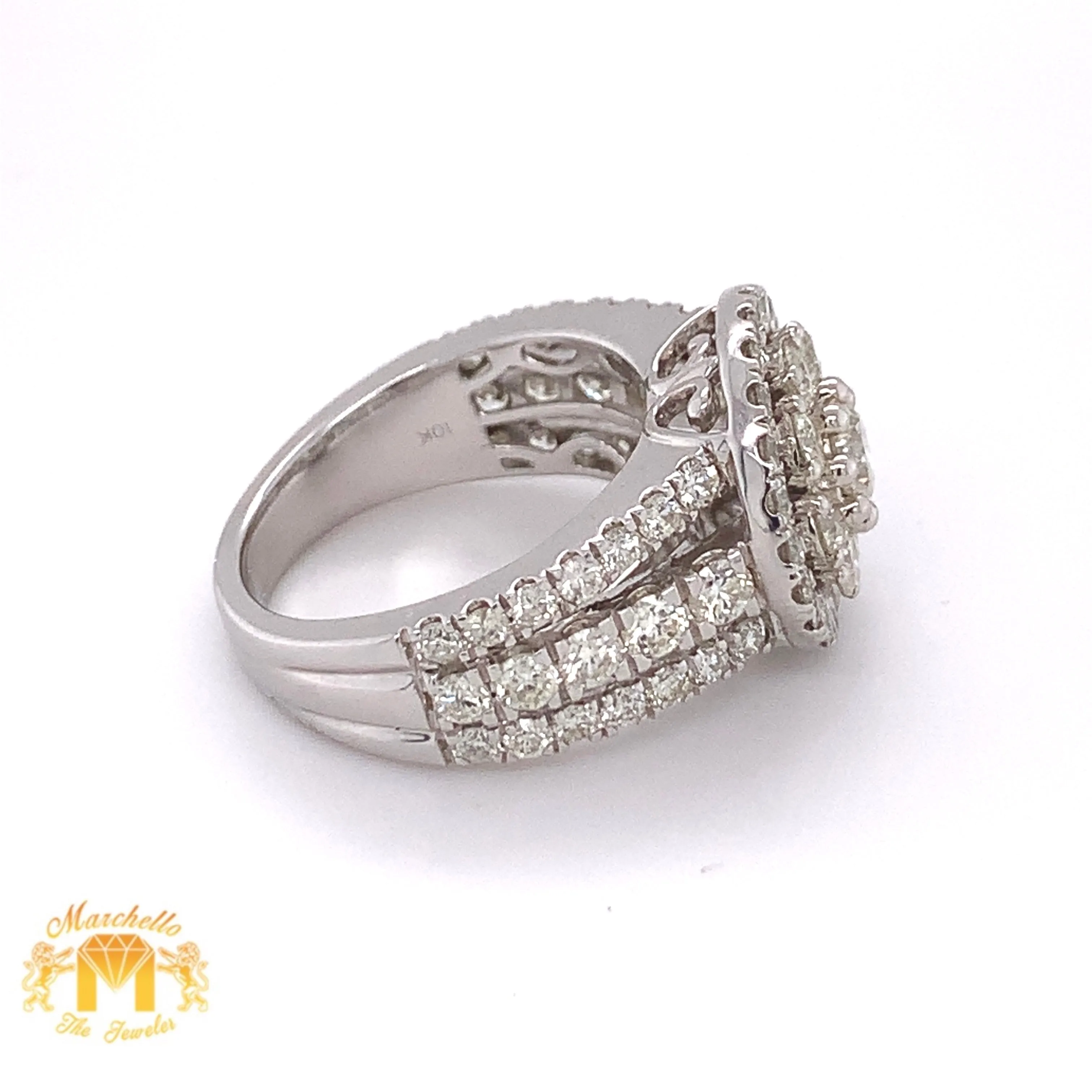 3ct Diamond and White Gold Ladies' Ring (flower top)