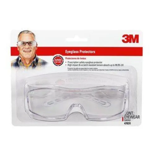 3M™ Over The Glasses Safety Eyewear, Clear Frame, Clear/Scratch Resistant Lens