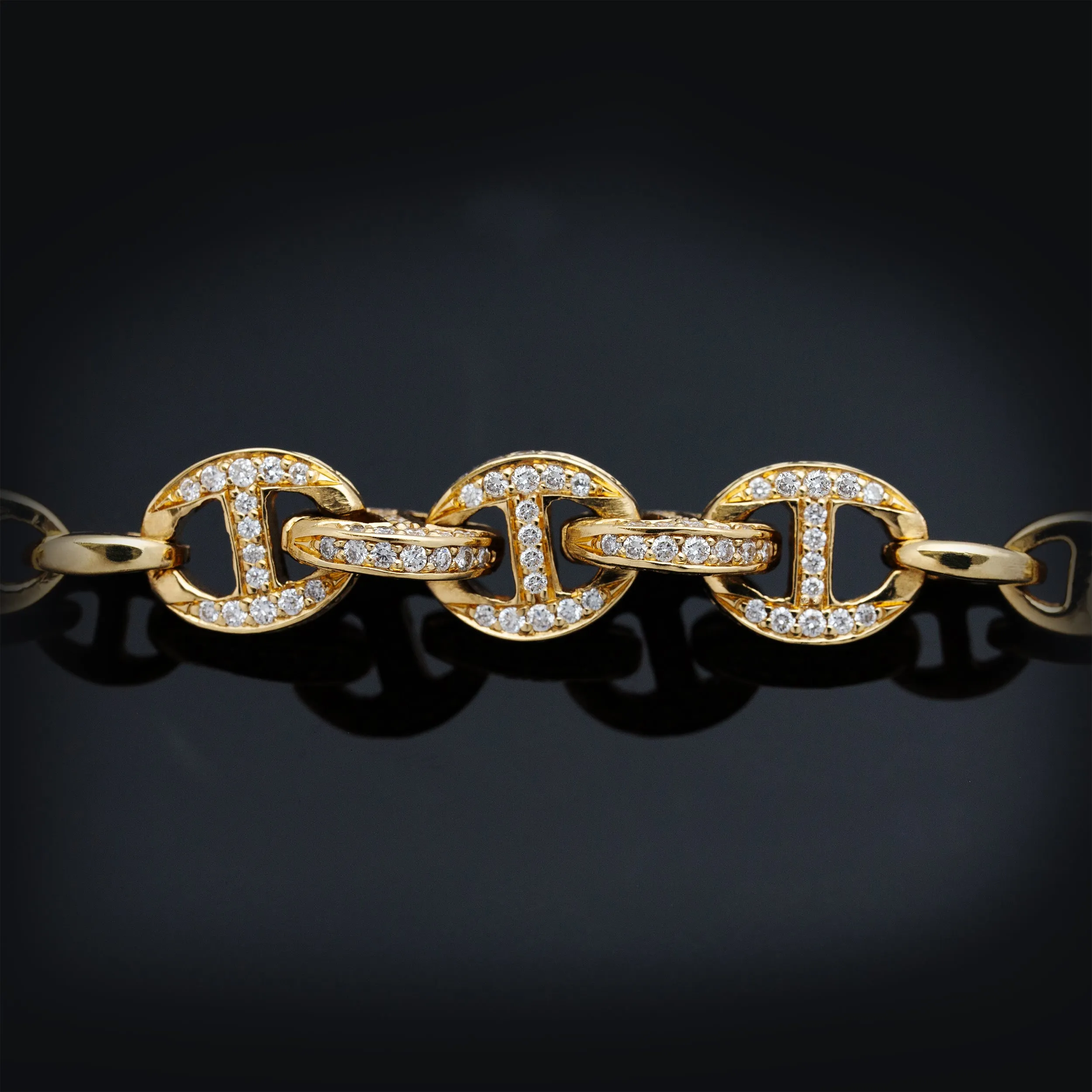 3MM FIVE LINK PAVE BRACELET