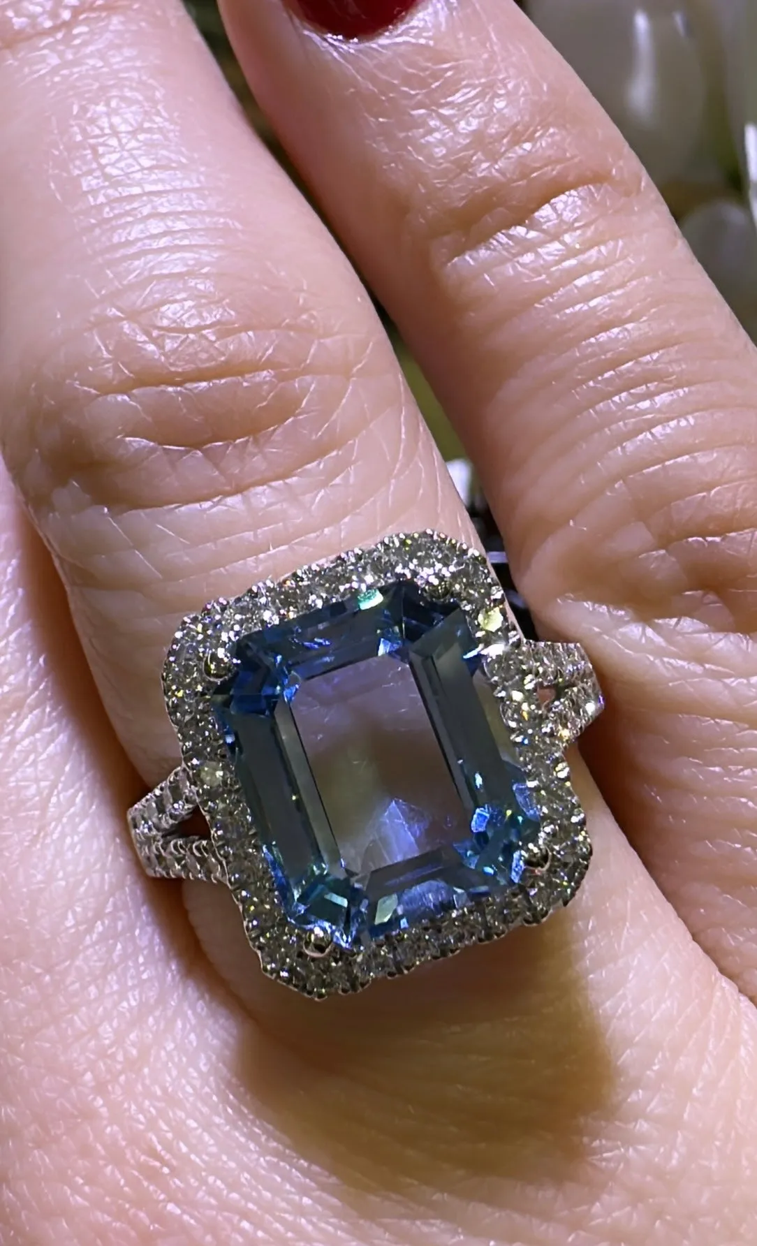 4.62carat Aquamarine & Diamond Cocktail Ring