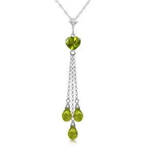4.75 Carat 14K Solid White Gold Proceed Towards Peridot Necklace