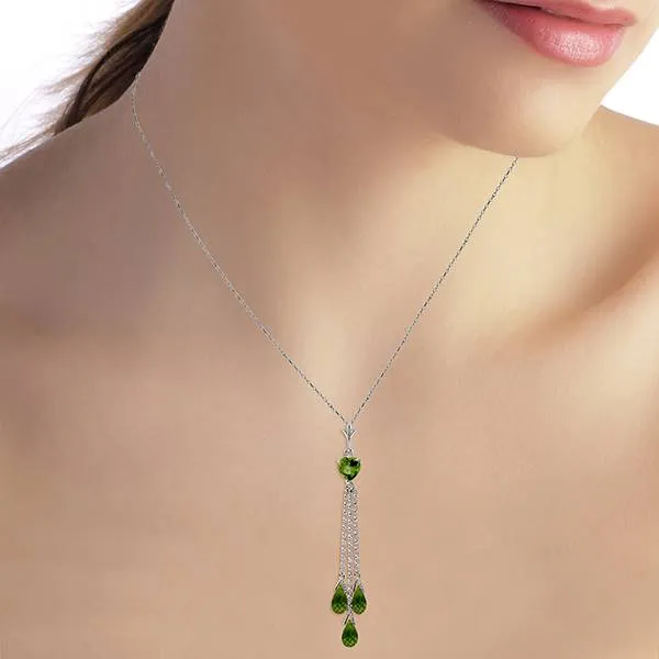 4.75 Carat 14K Solid White Gold Proceed Towards Peridot Necklace