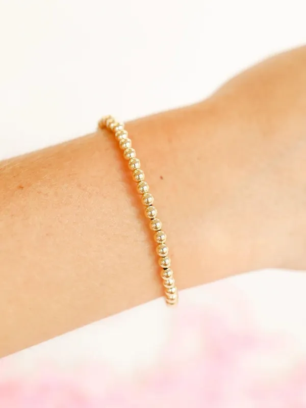 4MM Gold Beaded Bracelet