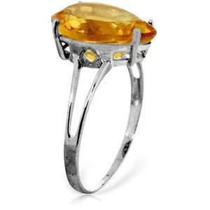 5 Carat 14K Solid White Gold Licks Of Love Citrine Ring