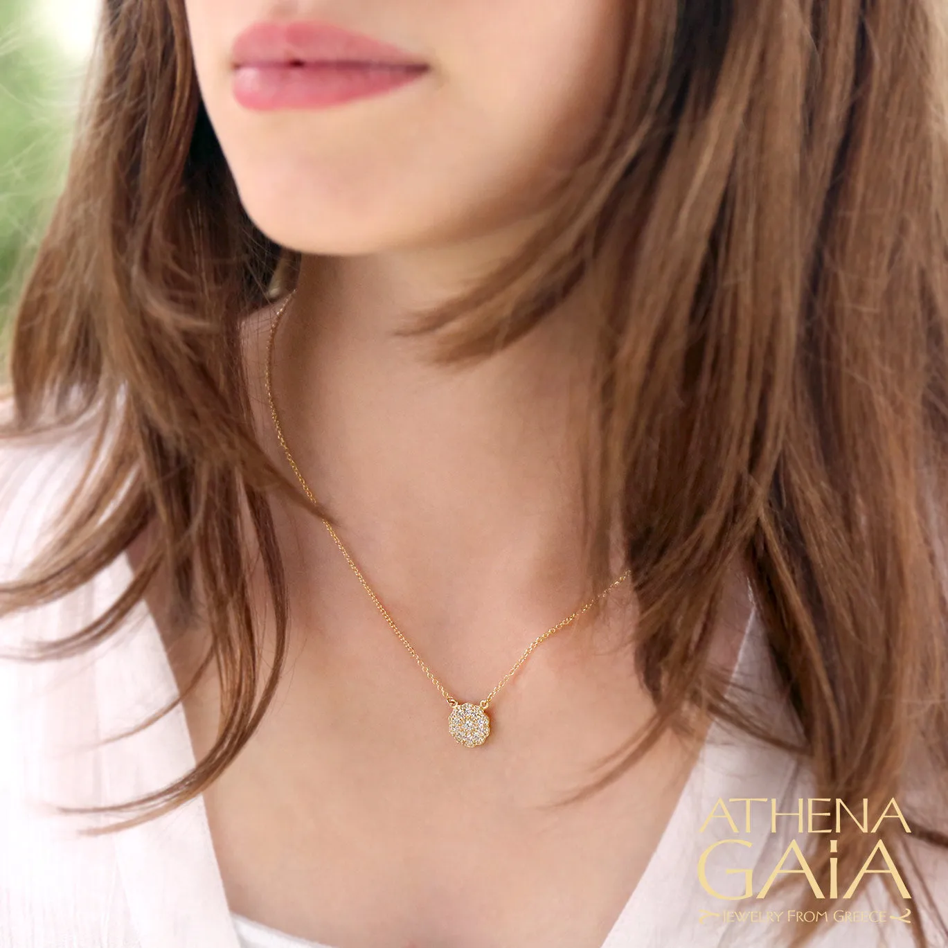 50 Stone Rose Necklace WHITE Gold (In-Stock)