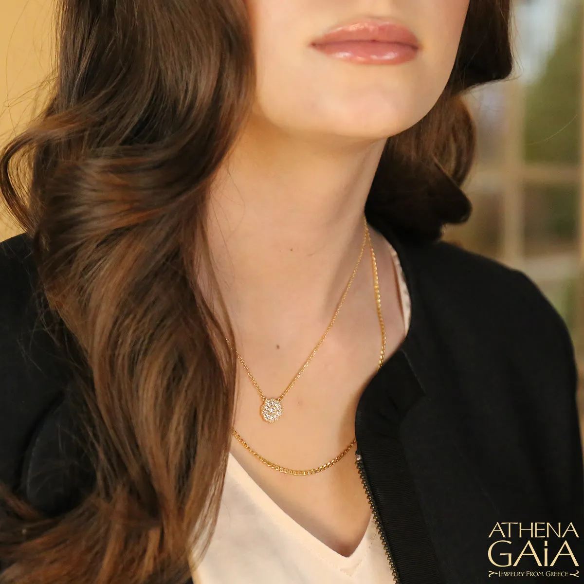 50 Stone Rose Necklace WHITE Gold (In-Stock)