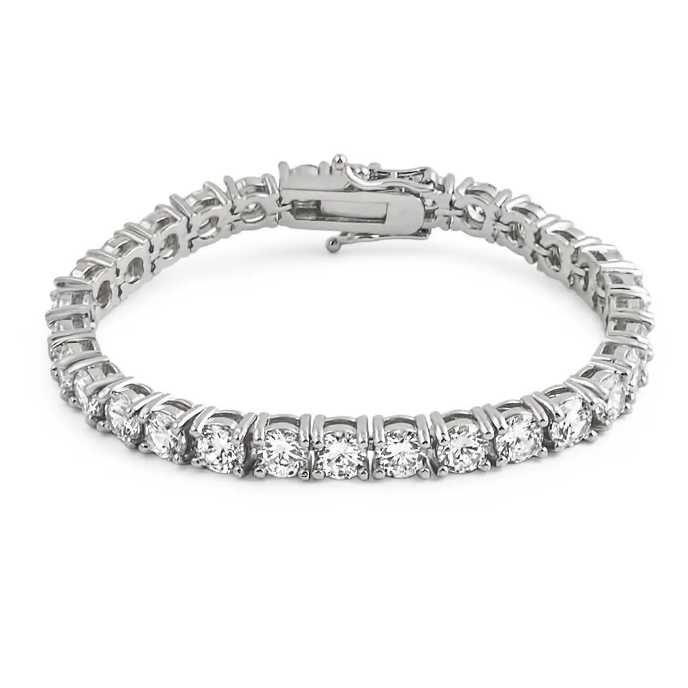 .925 Silver 6MM CZ 1 Row Bling Tennis Bracelet