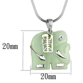 925 Sterling Silver Necklace with Synthetic in Emerald for Women Style LOS860