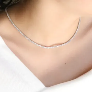 925 Sterling Silver Tennis Necklace For Women | Diamant Necklace