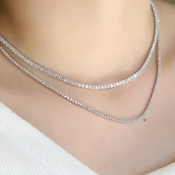 925 Sterling Silver Tennis Necklace For Women | Diamant Necklace