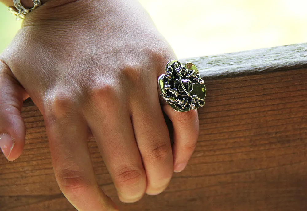 Abstract Vine Flower Ring