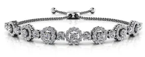 Adjustable Diamond Circle Link Lab-Grown Diamond Bracelet with 2.64 ct.(finished) 1.3mm, 3.2mm