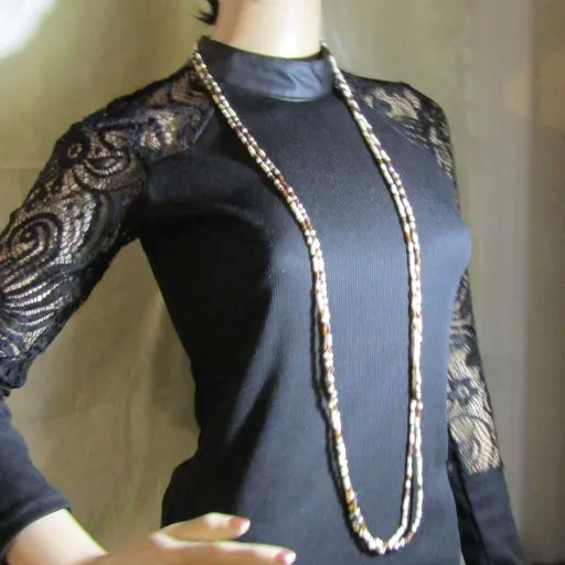 African Seed Bead Designer Jewelry Set Long Necklace Classic Look