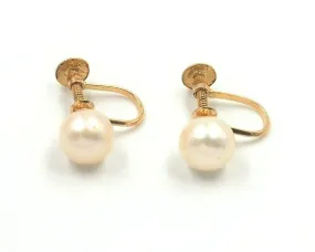 Akoya Pearl 14ct Yellow Gold Screw-Back Earrings