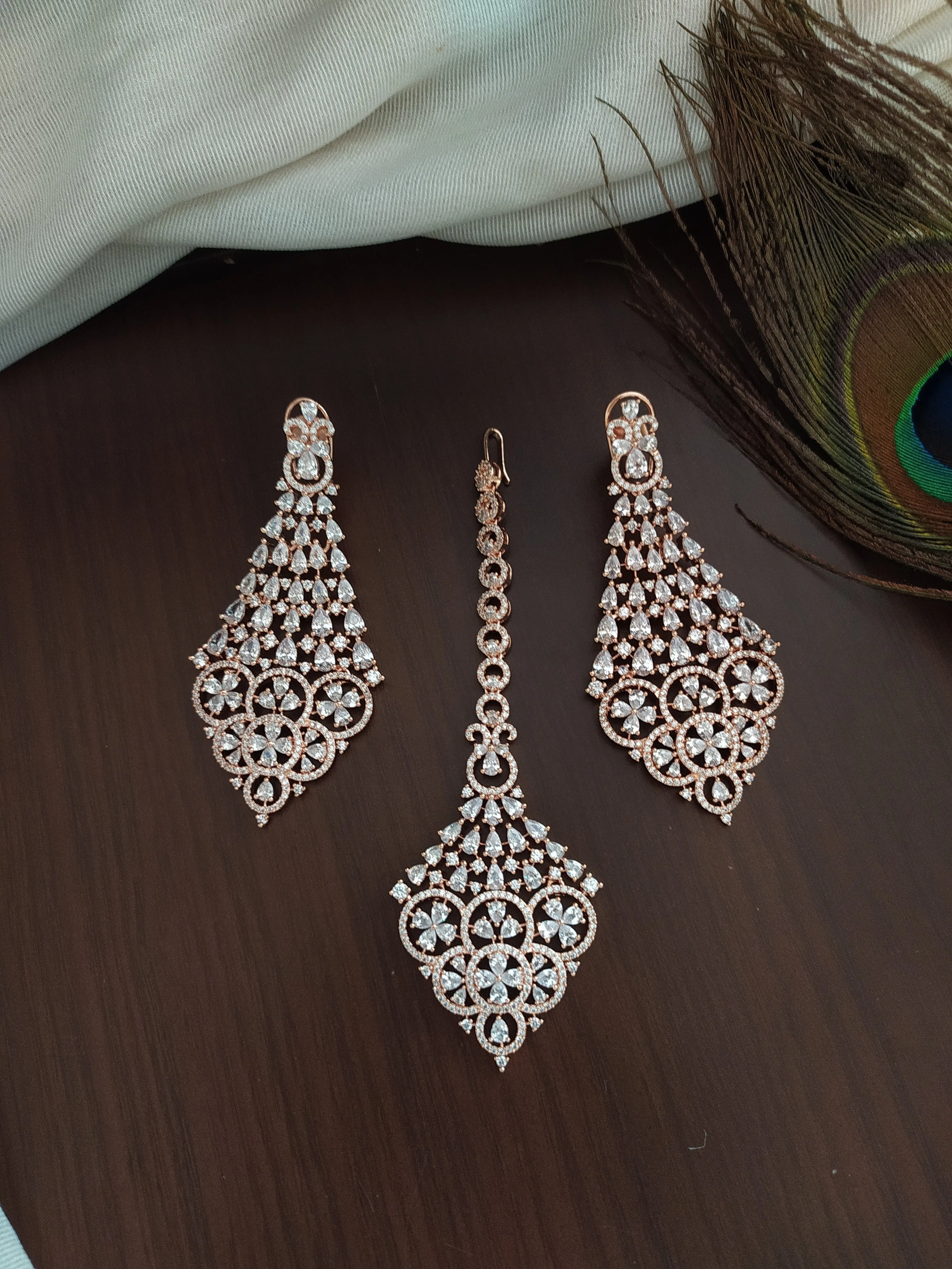 Alluring Rose-gold Bridal Choker Set