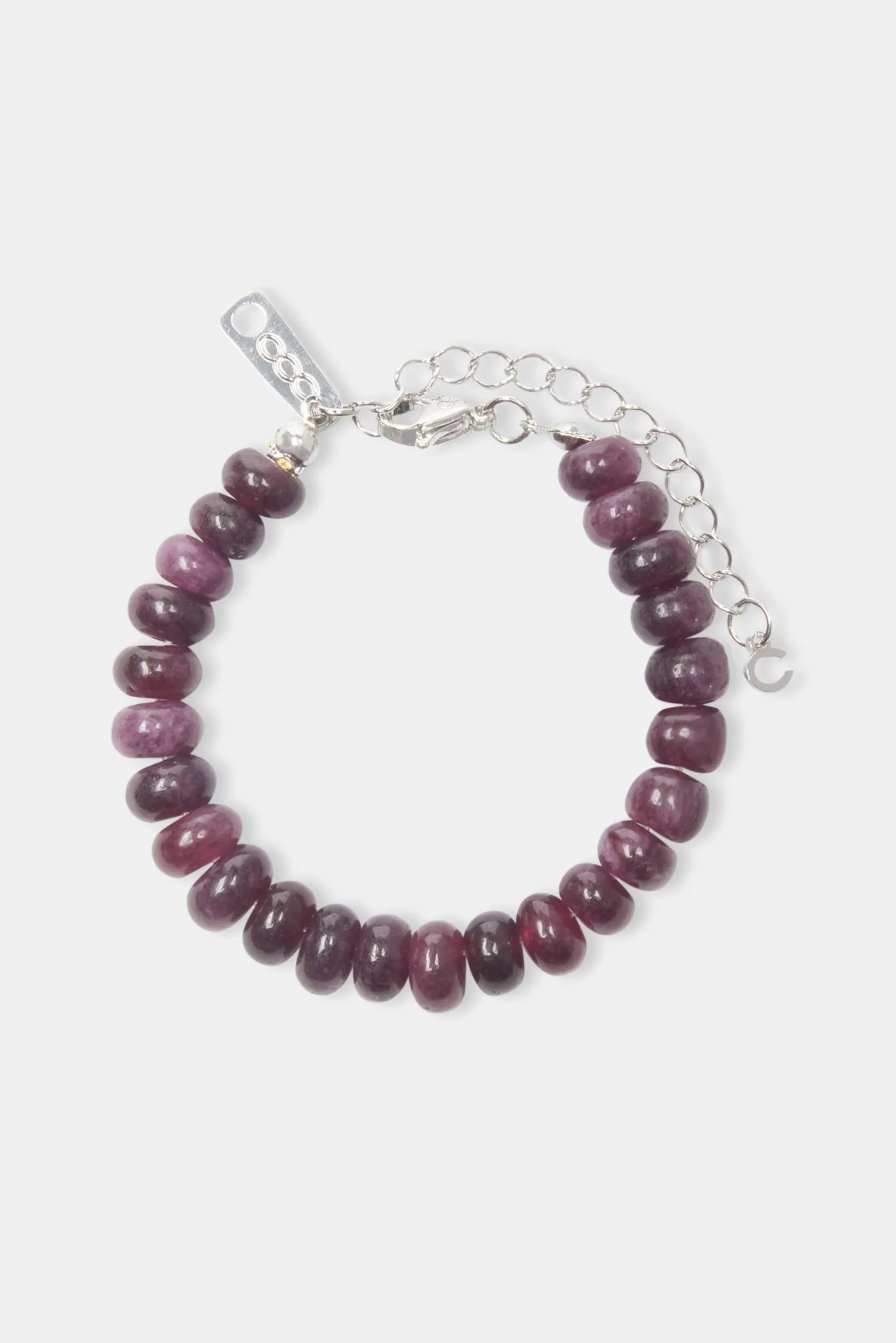 Amethyst Bead Bracelet - White 8mm