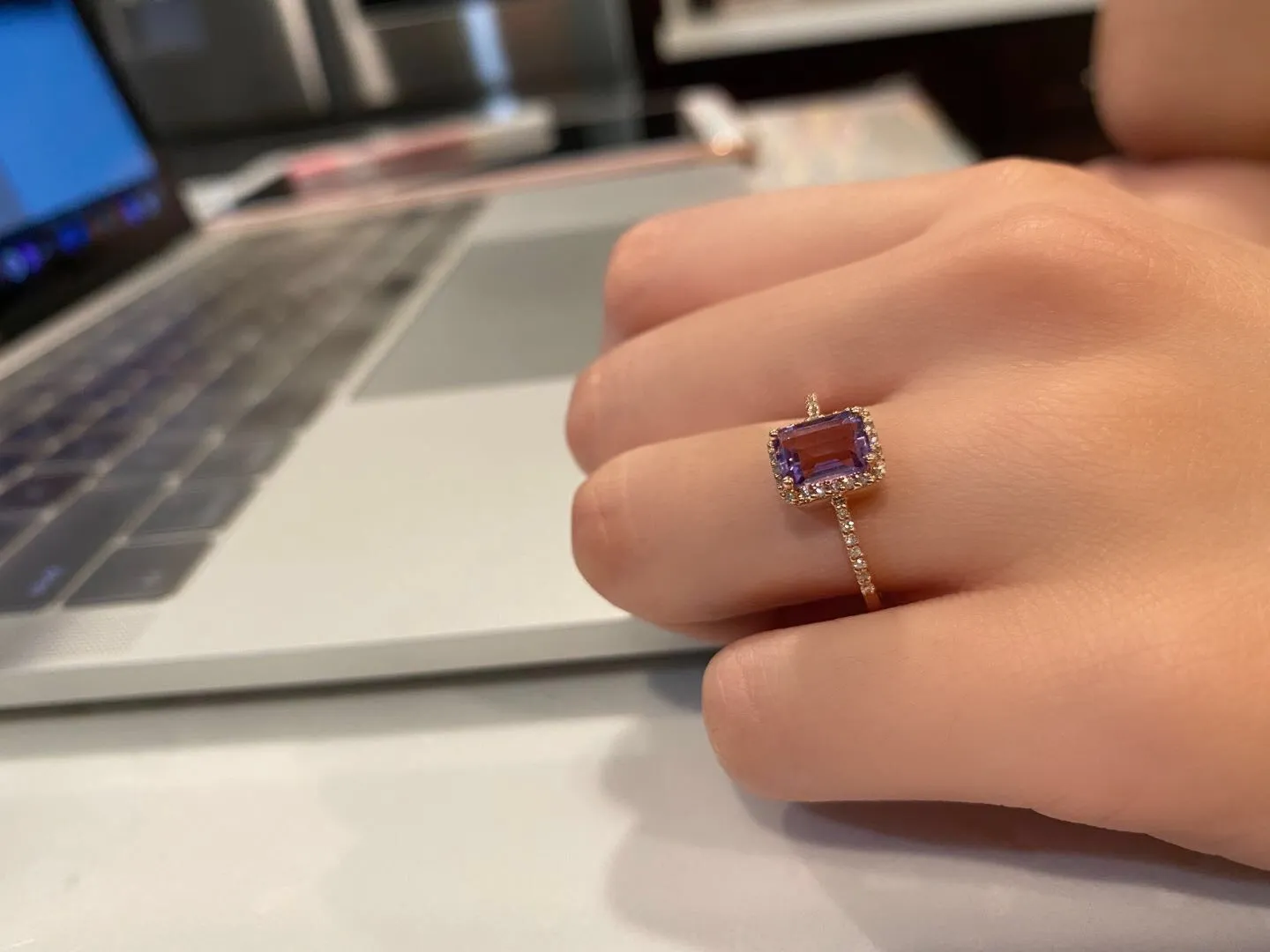 Amethyst Emerald Cut Pendant