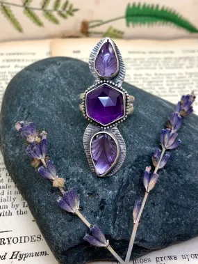 Amethyst Feather Ring