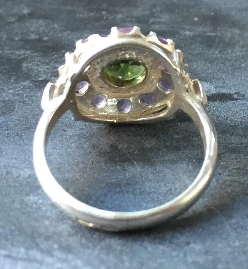 Amethyst Flower Ring - Vintage Amethyst Ring - Purple Flower Ring
