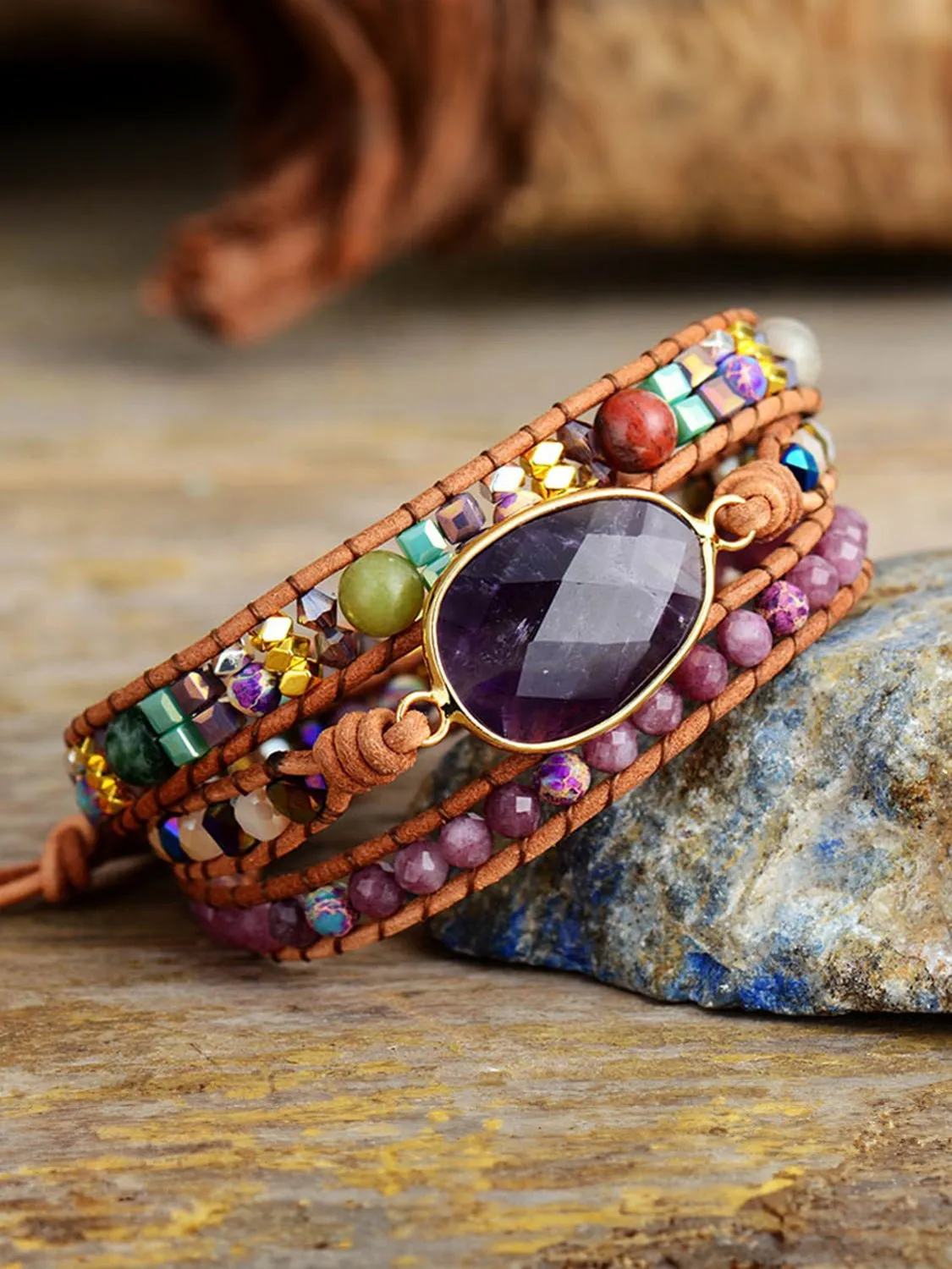 Amethyst Wrap Bracelet