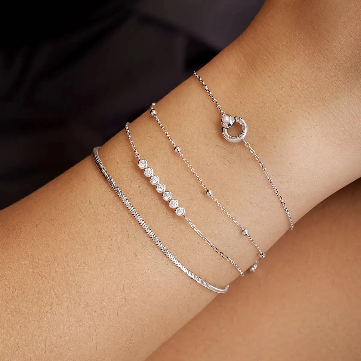 Ania Haie Silver Beaded Chain Bracelet