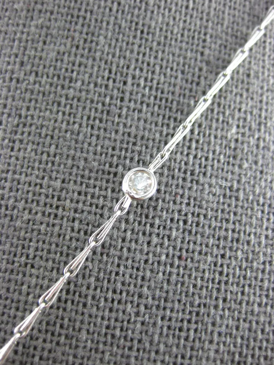 ANTIQUE LARGE 1.5CT ROSE CUT &OLD MINE DIAMOND & EMERALD 14K WHITE GOLD NECKLACE