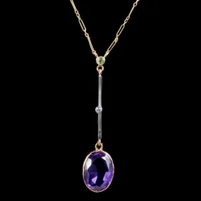 Antique Victorian Suffragette Lavaliere Necklace 15Ct Gold Circa 1900