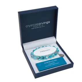 Aqua Aurora Glass TOL Charm Bracelet