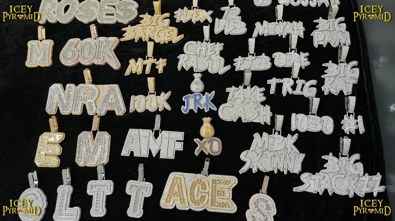 Art Iced Out Personalized Custom Name Necklace Pendant