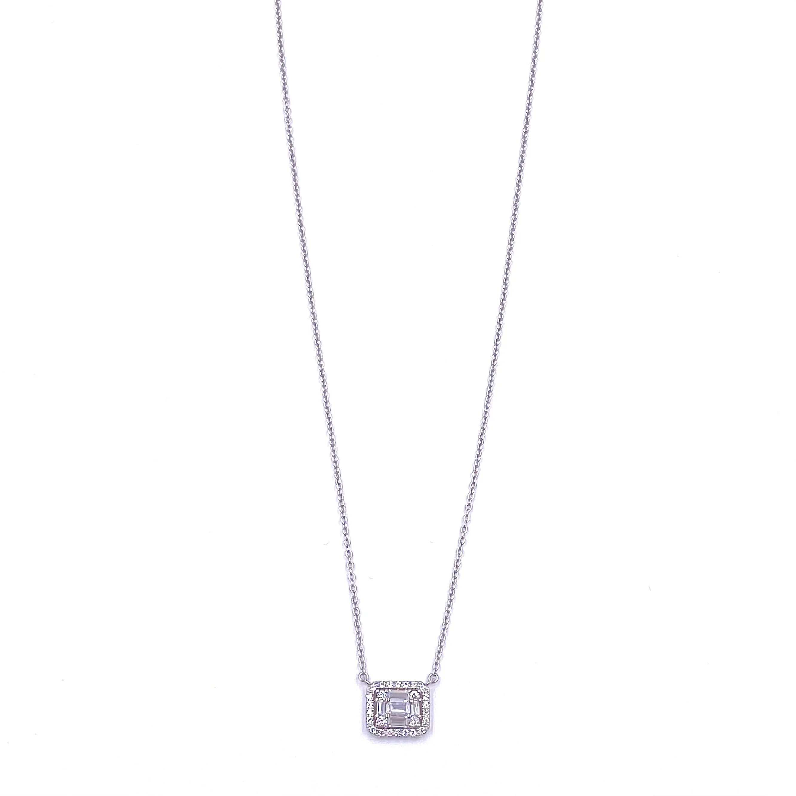Ashley Gold Sterling Silver CZ Emerald Cut CZ Bezel Drop Necklace