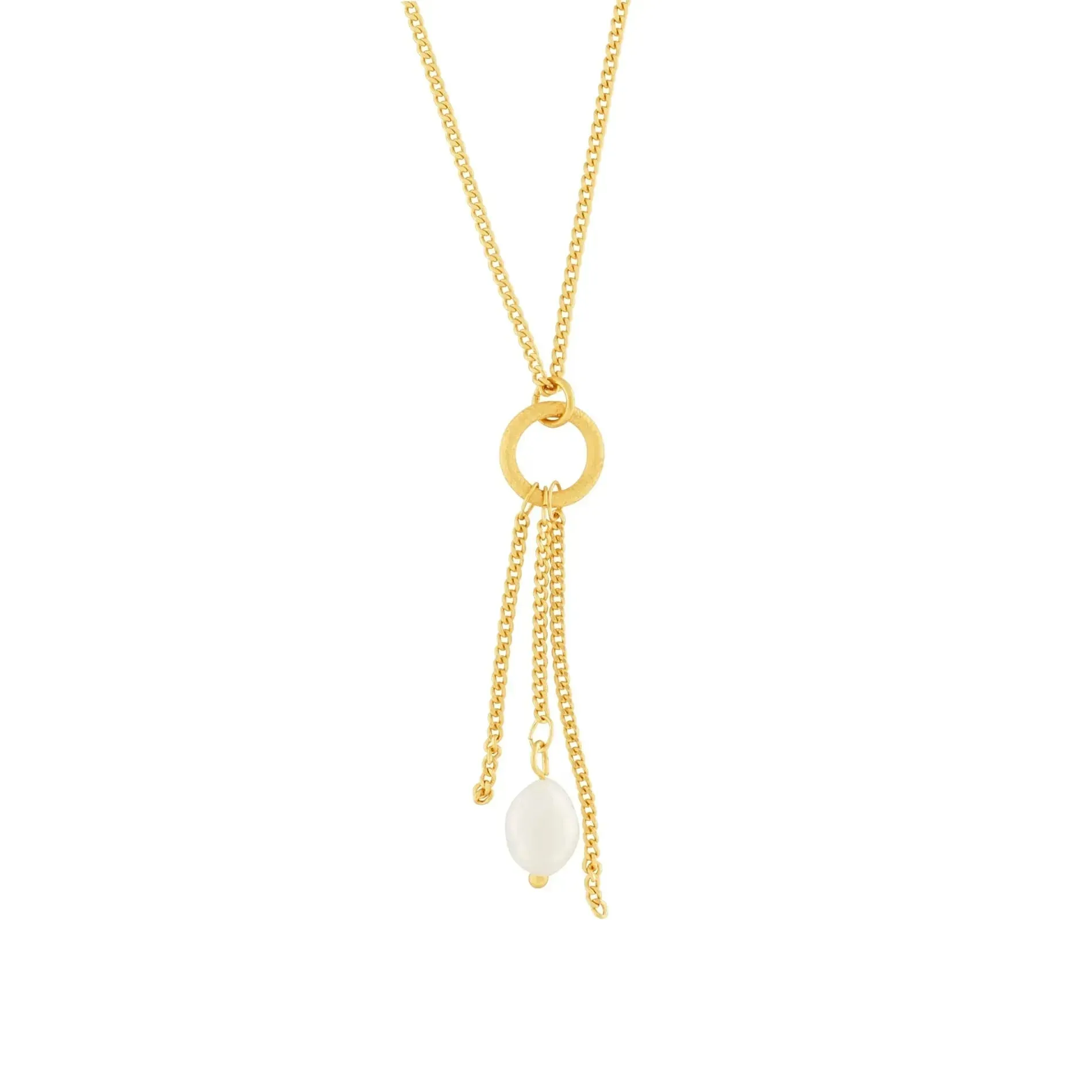 Audrey Simple Glow Pearl Necklace Gold Plating