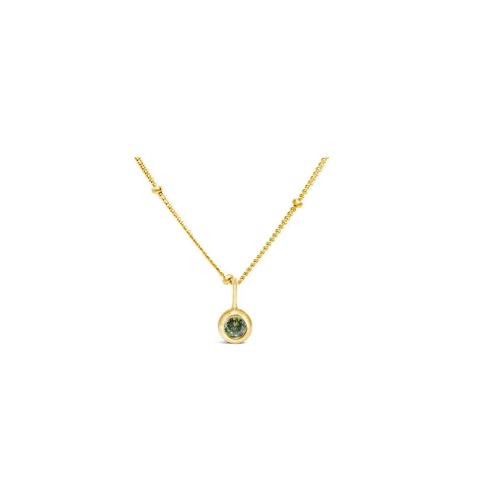 August Birthstone Necklace - Gold