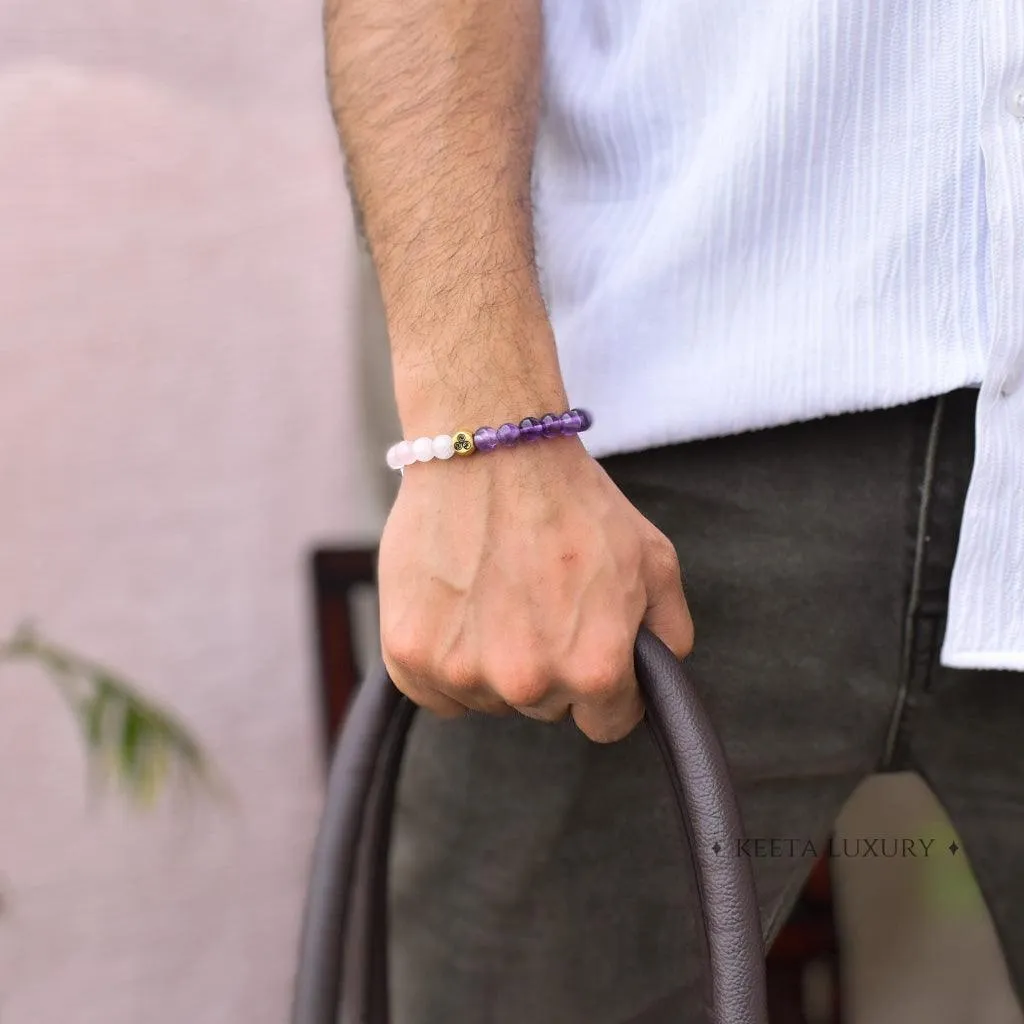 Aura Glow - Rose Quartz & Amethyst Bracelet