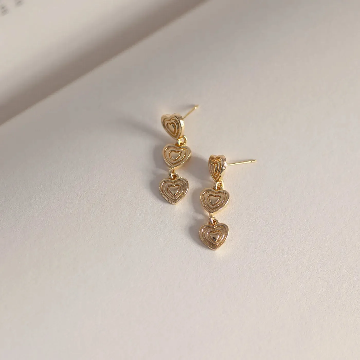 Baby - Dangling Heart Stud Earrings