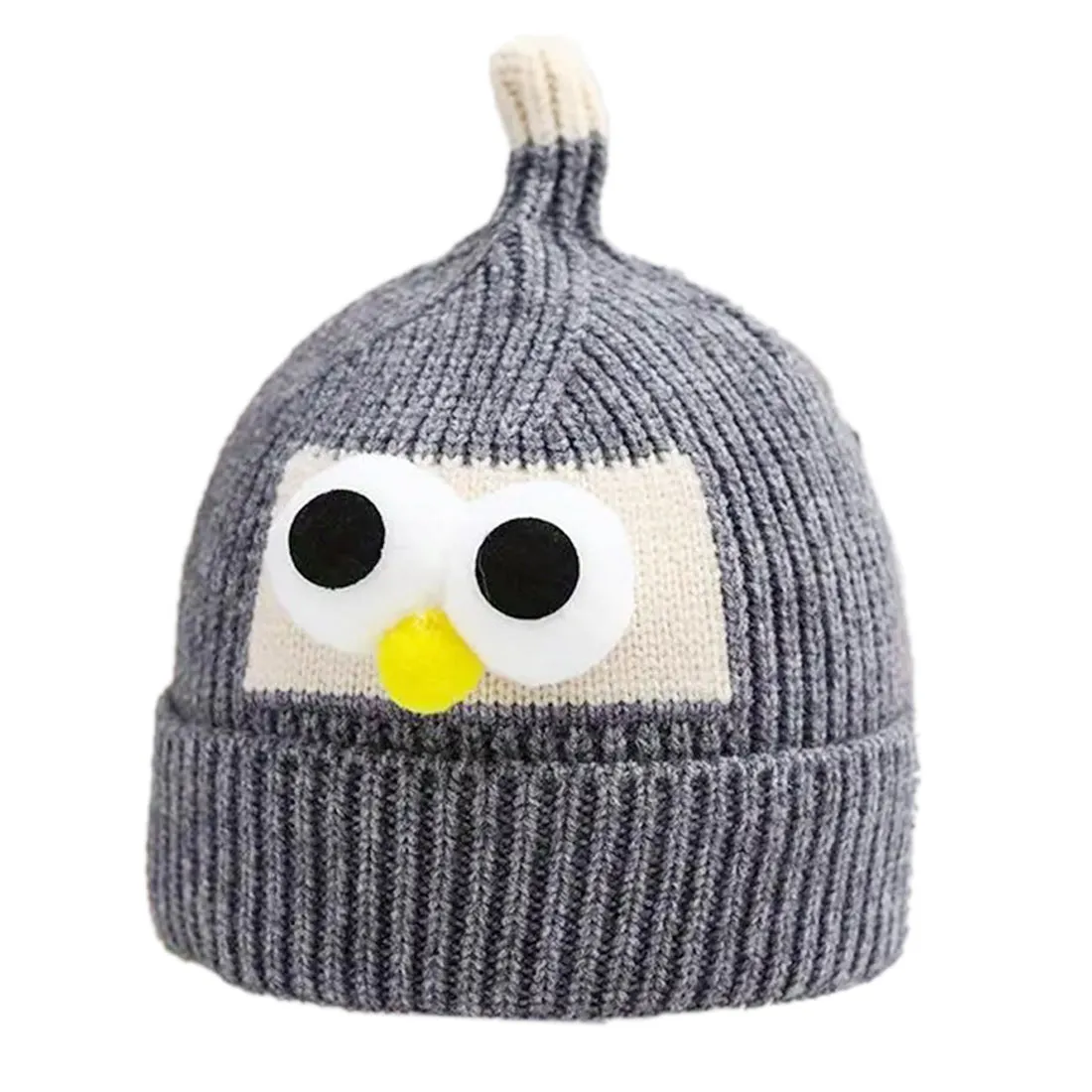 Babymoon Cartoon Angry Birds Woolen Winter Kids Cap Hat | Grey