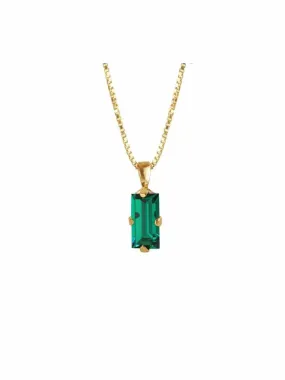 Baguette necklace - emerald