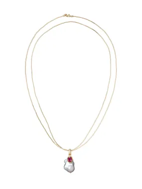 Baroque Pearl and Tourmaline Necklace