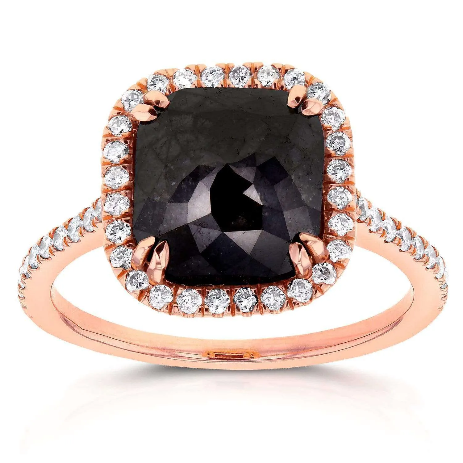 Black & Rose Cushion Halo