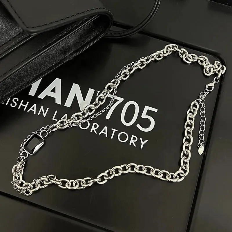 Black Gem Double Necklace