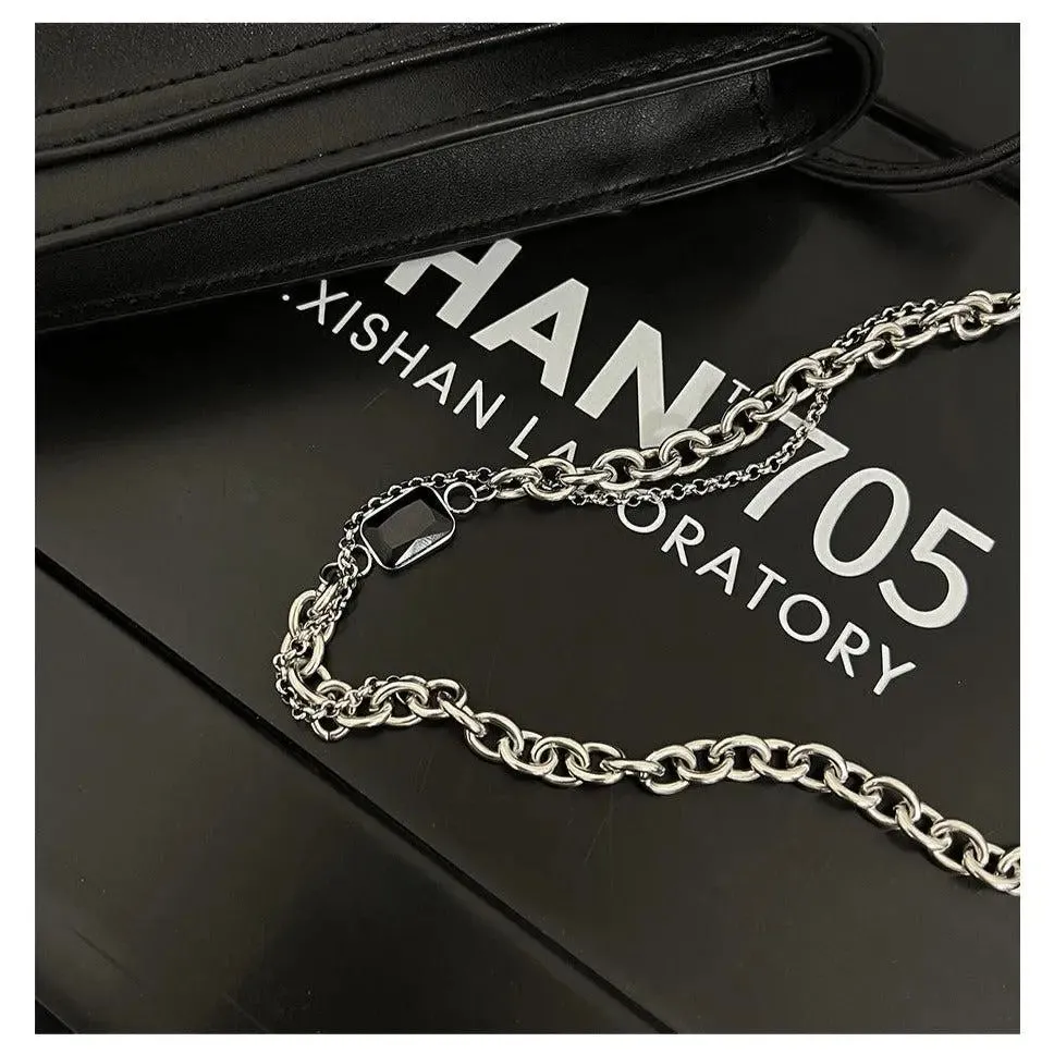 Black Gem Double Necklace