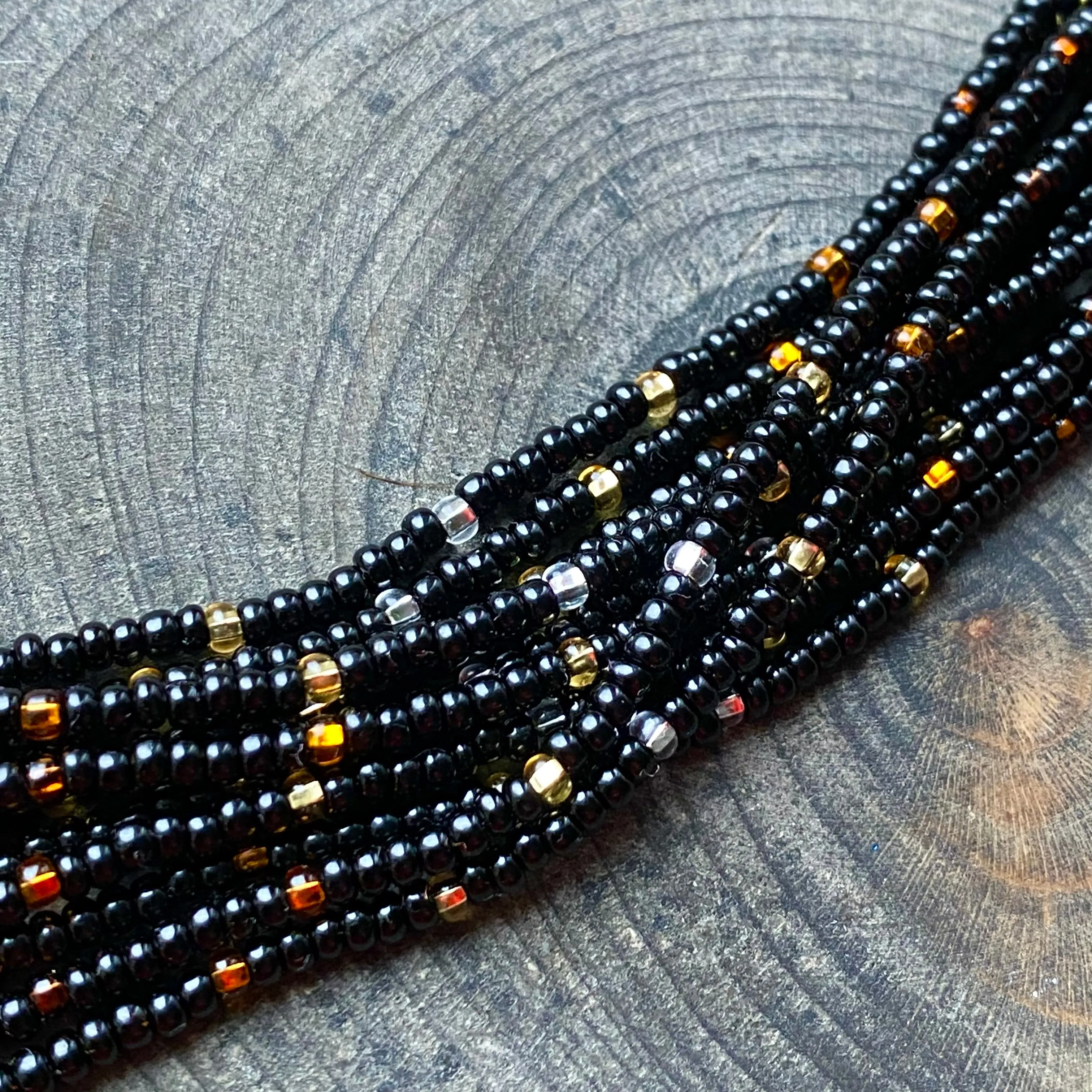 Black Gold Silver Seed Bead Earrings, Fringe Chandelier Earrings, Very Long Dangle Earrings, Statement Earrings, Bohemian Boho Earring Shiny