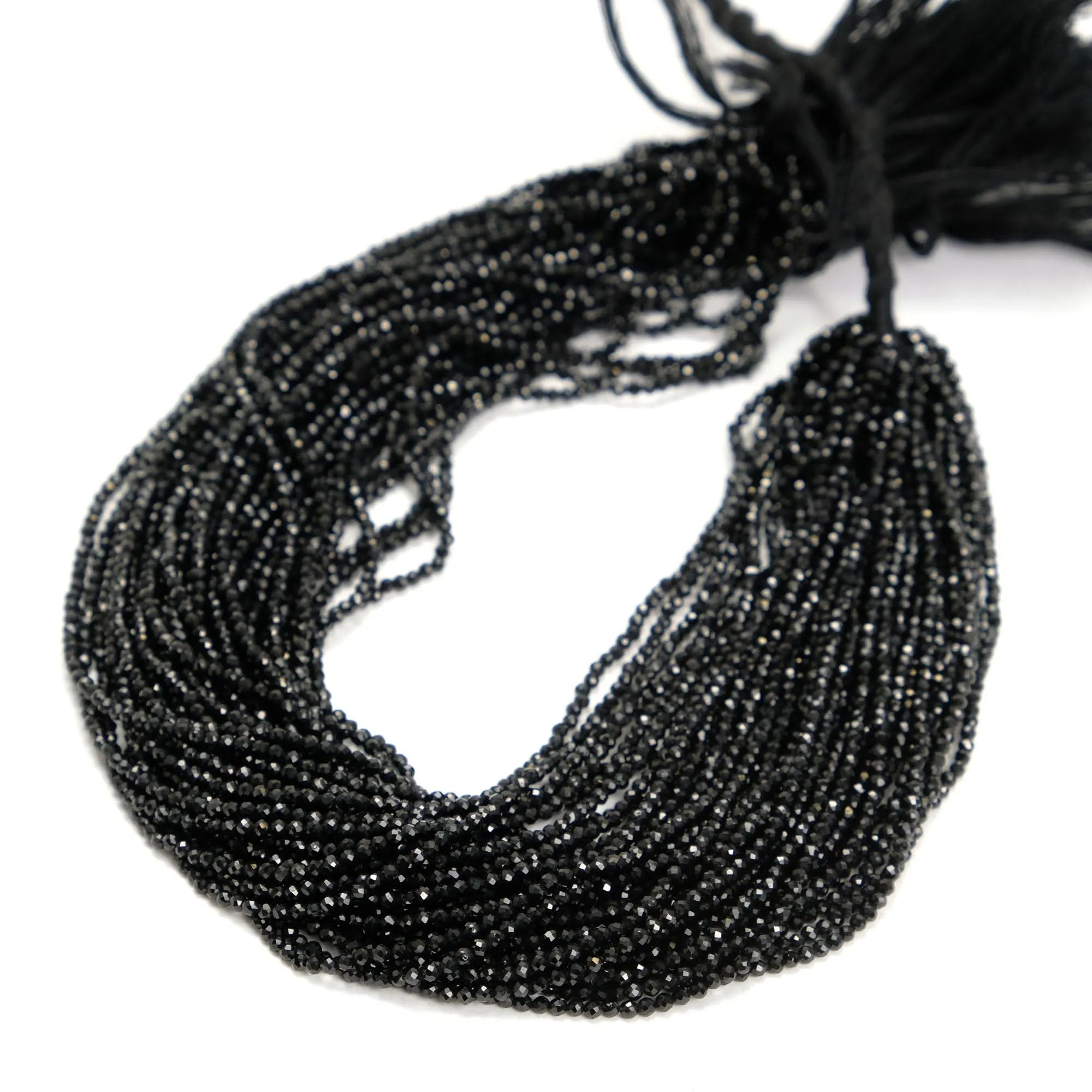 Black Spinel 2mm Faceted Rounds