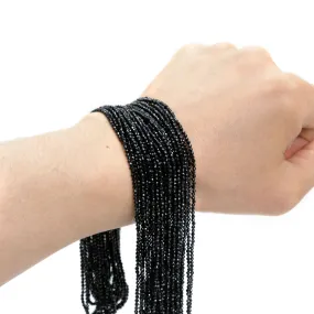 Black Spinel 2mm Faceted Rounds