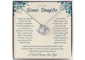 Bonus Daughter gift, To my Bonus Daughter necklace, Step daughter Gifts from Stepmom