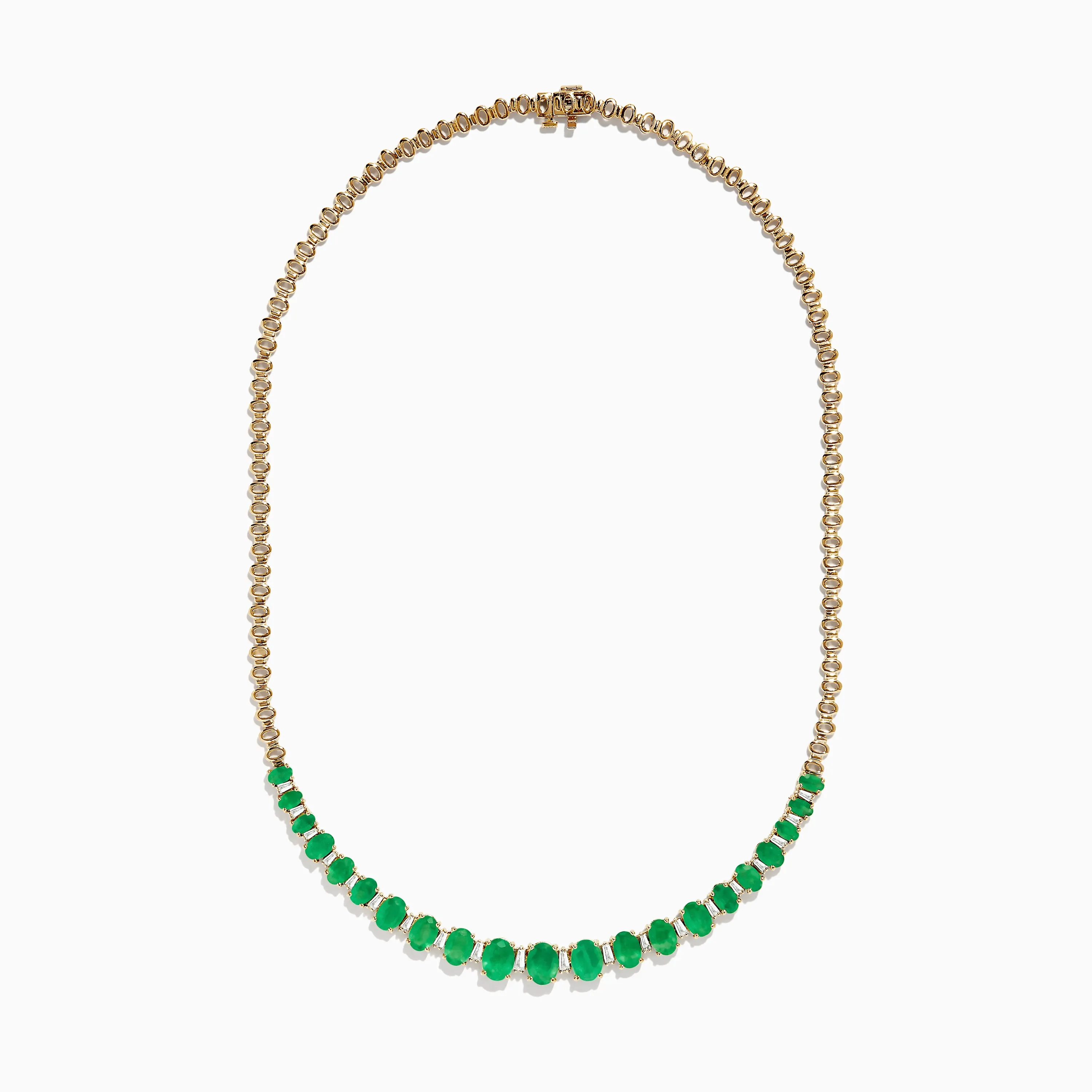 Brasillica 14K Yellow Gold Emerald and Diamond Necklace