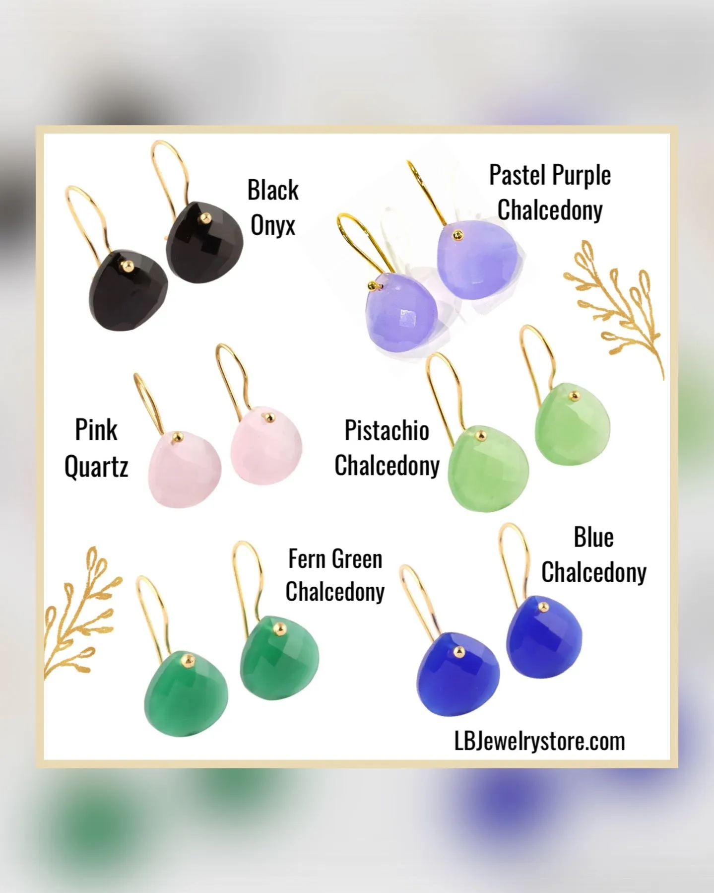 Briolette-Cut Light Purple Chalcedony Dangle Earrings